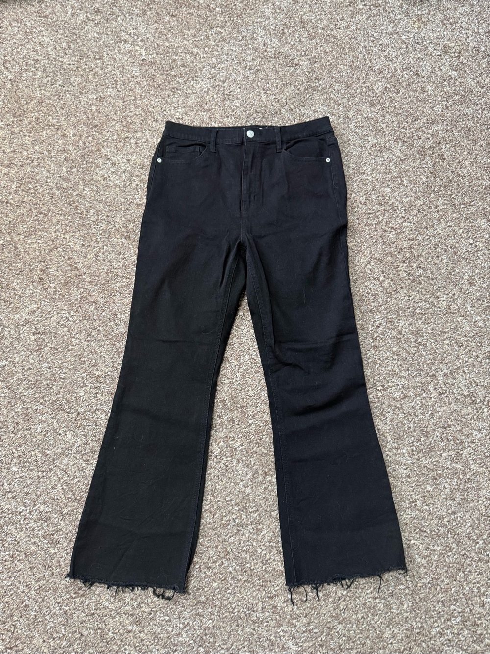 Harper Heritage Black High Rise Kick Crop Jeans